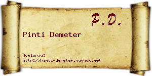 Pinti Demeter névjegykártya